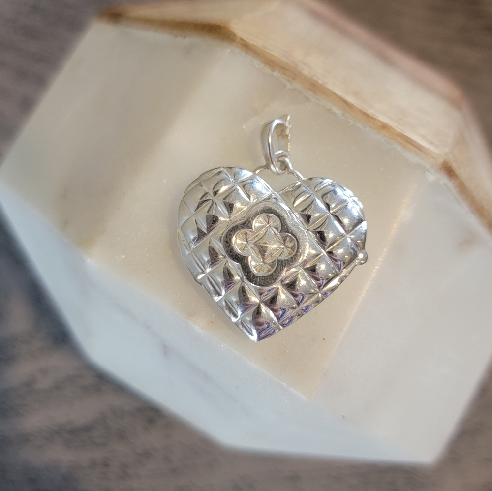Heidi Klum Clover Heart Sterling Silver Locket Enhancer